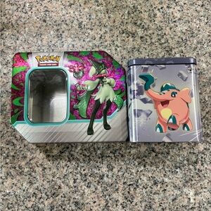 Pokemon Tin Set with Green and Pink Accents